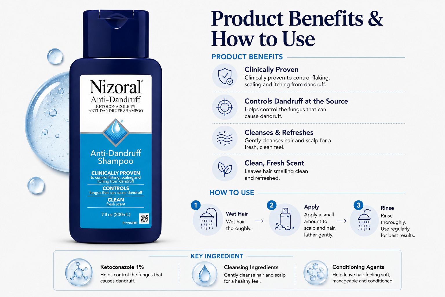 Nizoral Anti-Dandruff Ketoconazole Shampoo 200ml