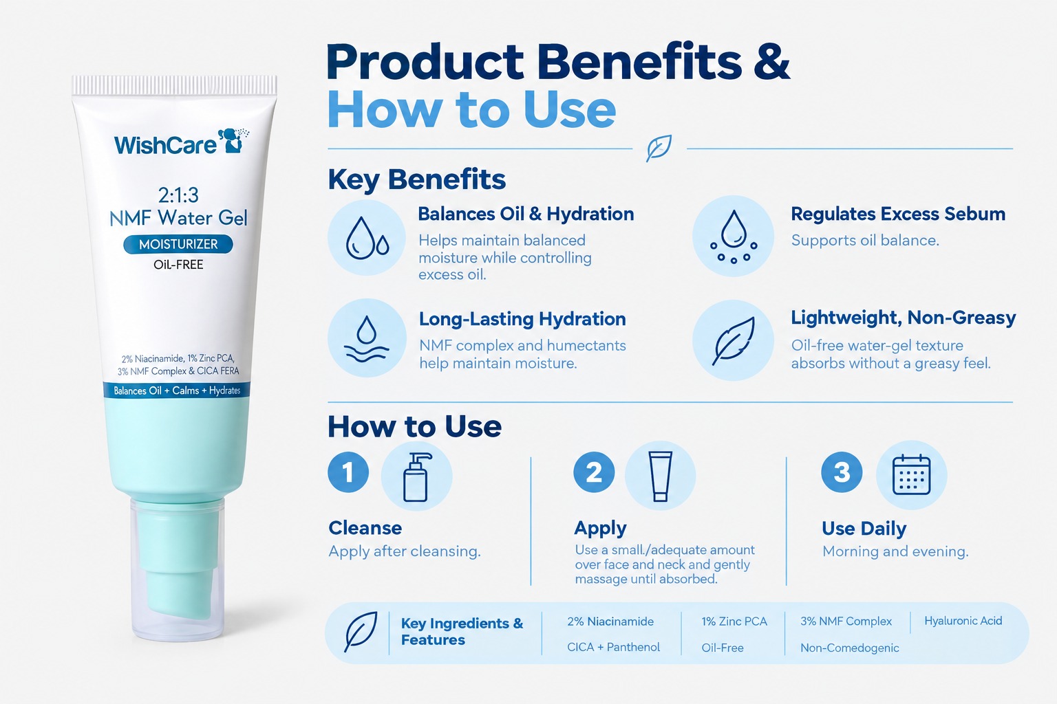 WishCare 2% 1% 3% NMF Water Gel Moisturizer