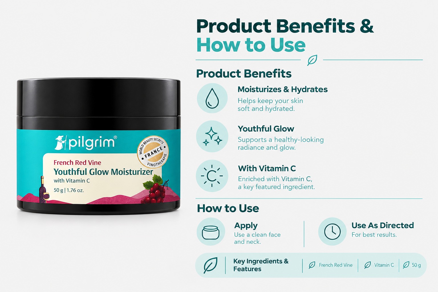 Pilgrim Youthful Glow Moisturizer