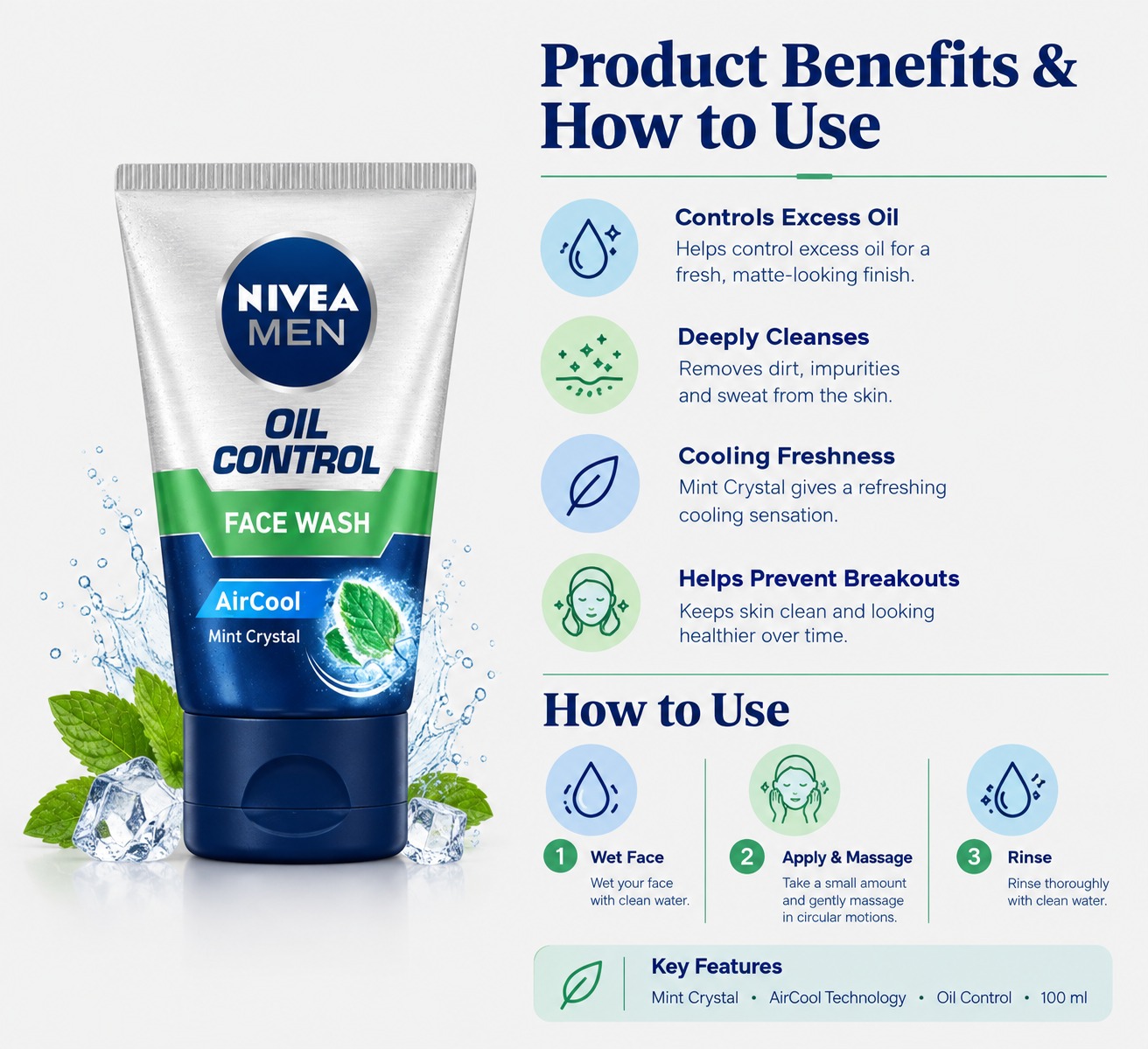Nivea Oil Control Face Wash Air Cool
