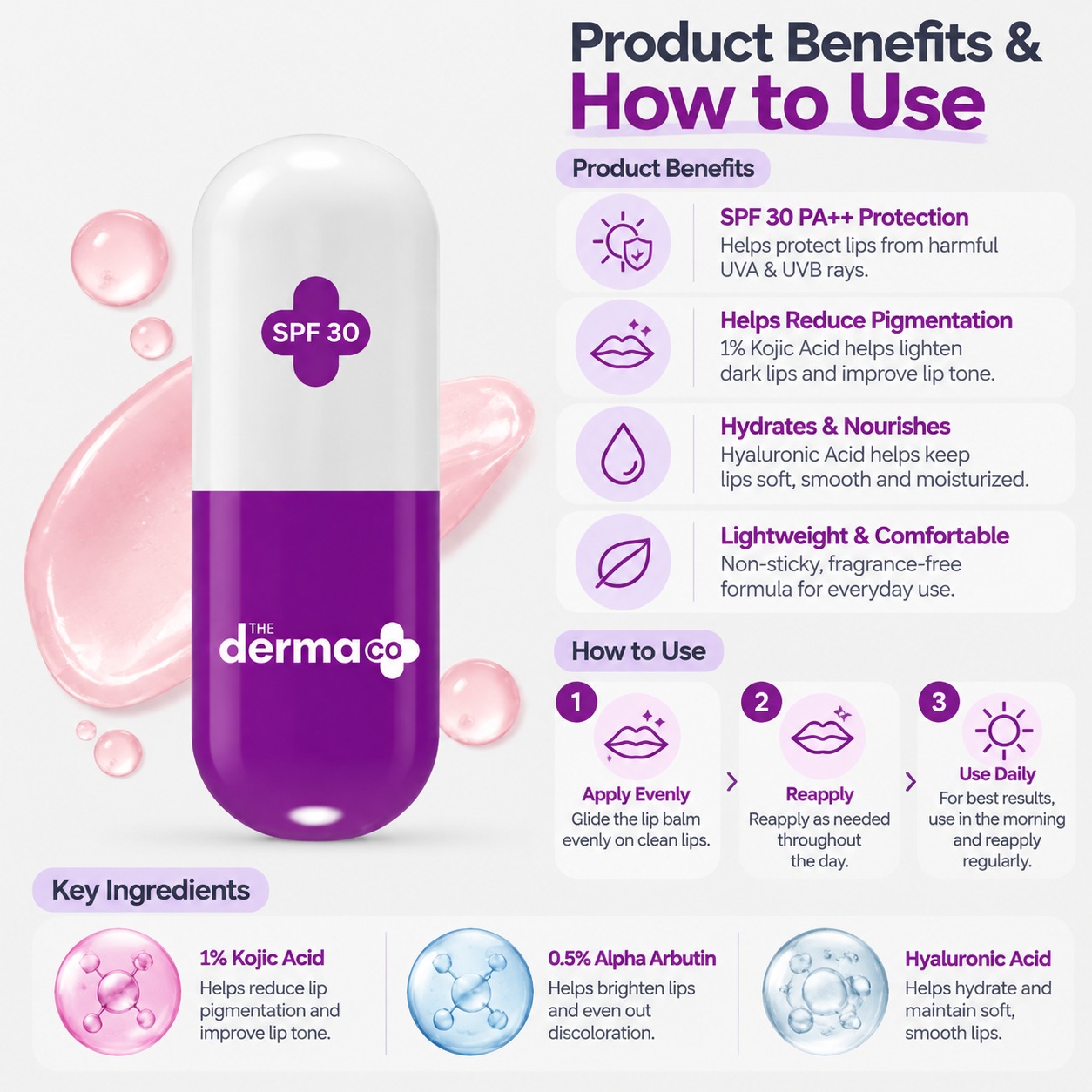 The Derma Co 1% Kojic Acid Lip Balm