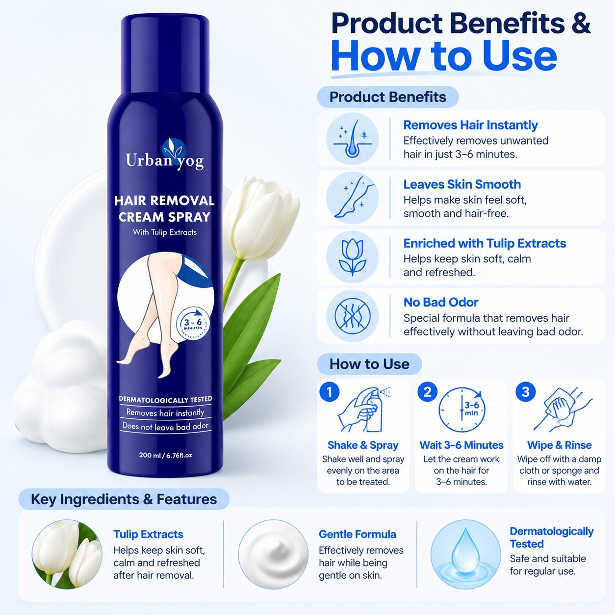 UrbanYog Hair Removal Cream Spray