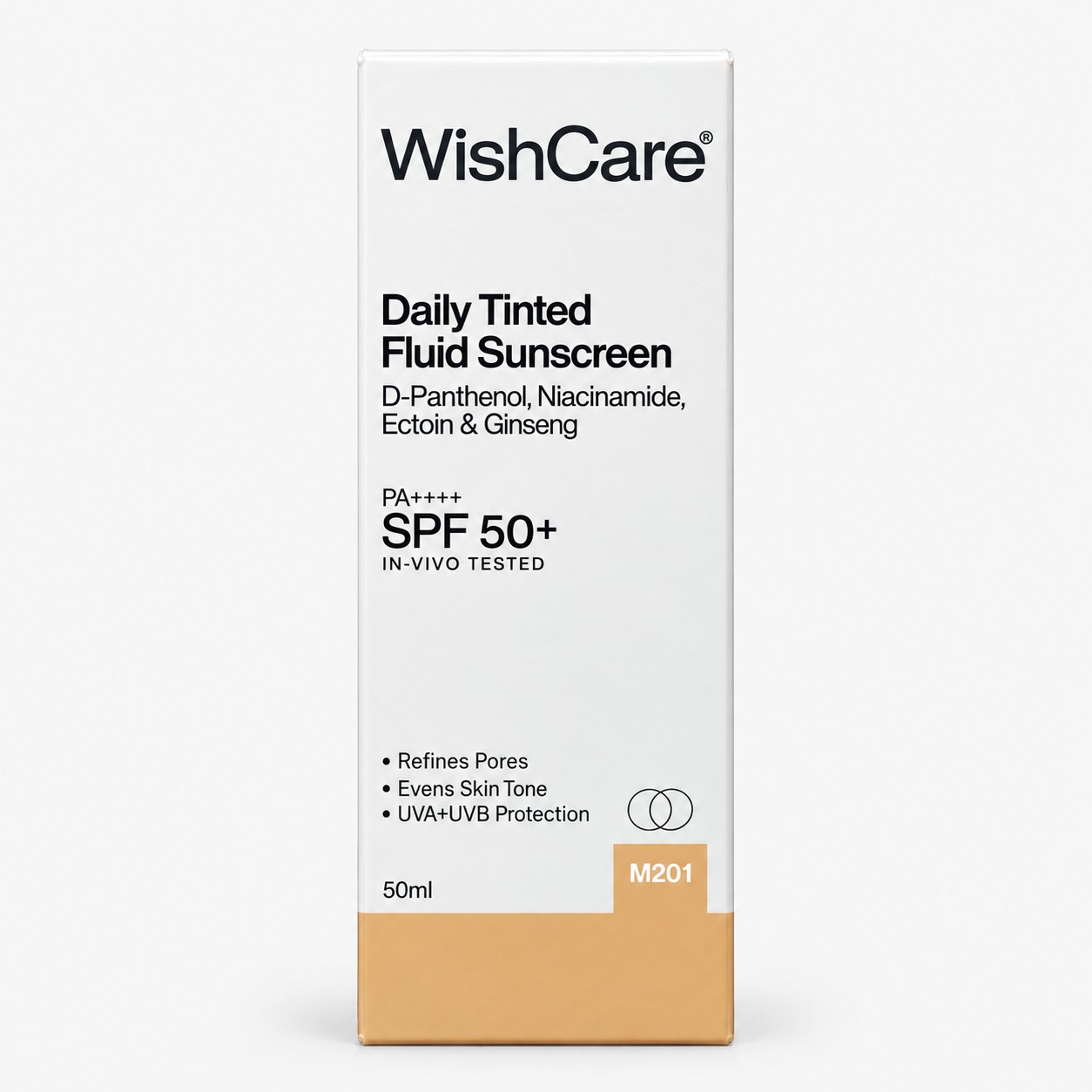 WishCare Daily Tinted Fluid Sunscreen 50ml M201 Medium Shade