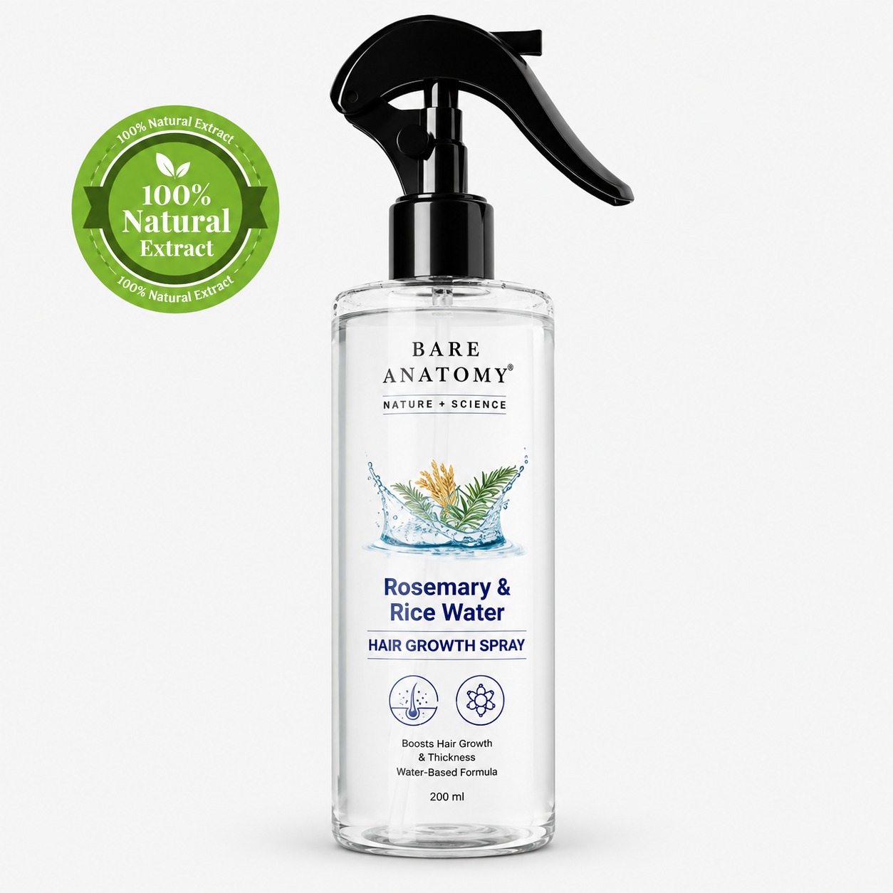 Bare Anatomy Rosemary & Rice Water Hair Growth Spray 200ml