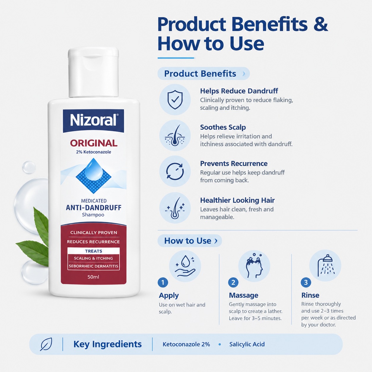 Nizoral Anti-Dandruff Shampoo 50ml