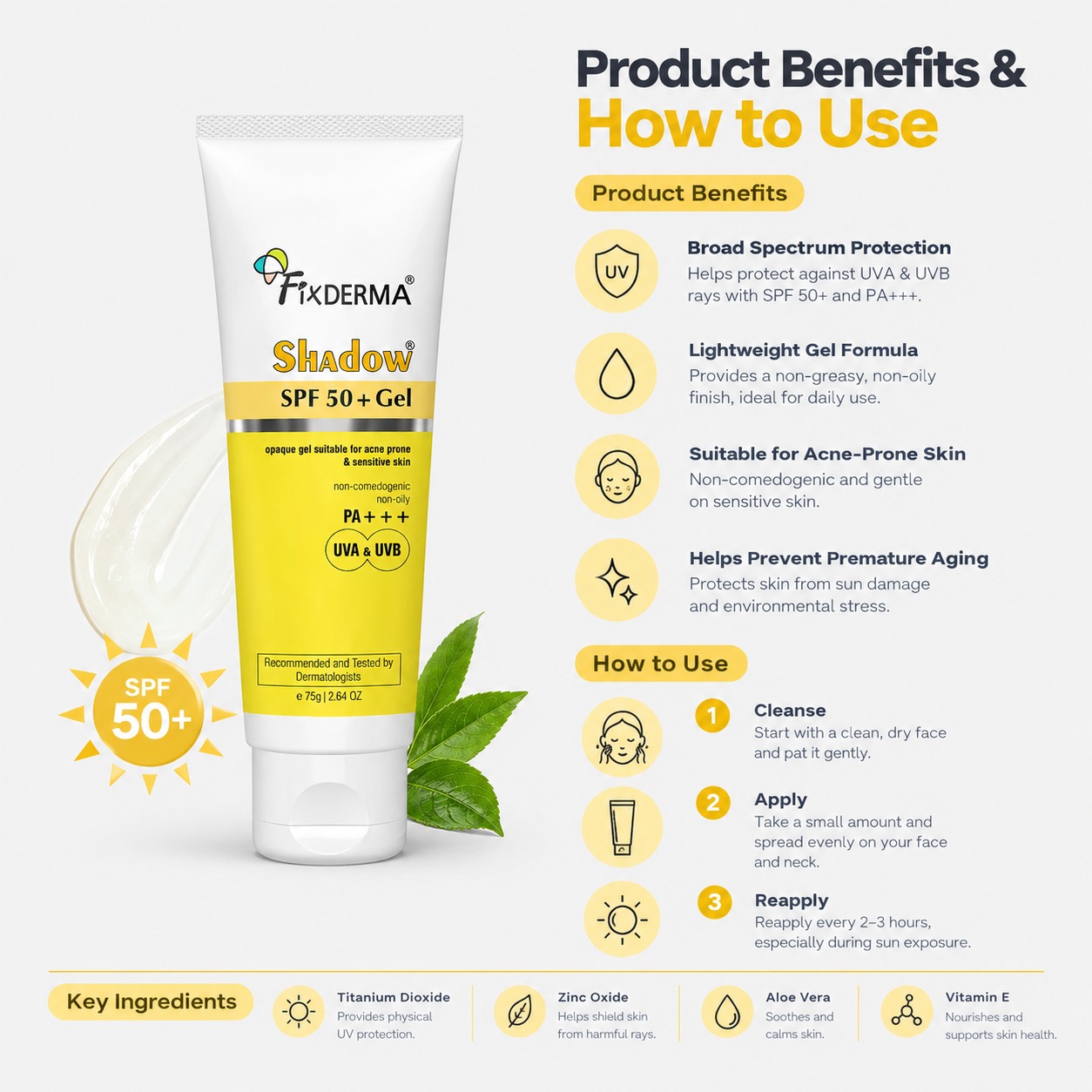Fixderma Shadow SPF 50+ Gel