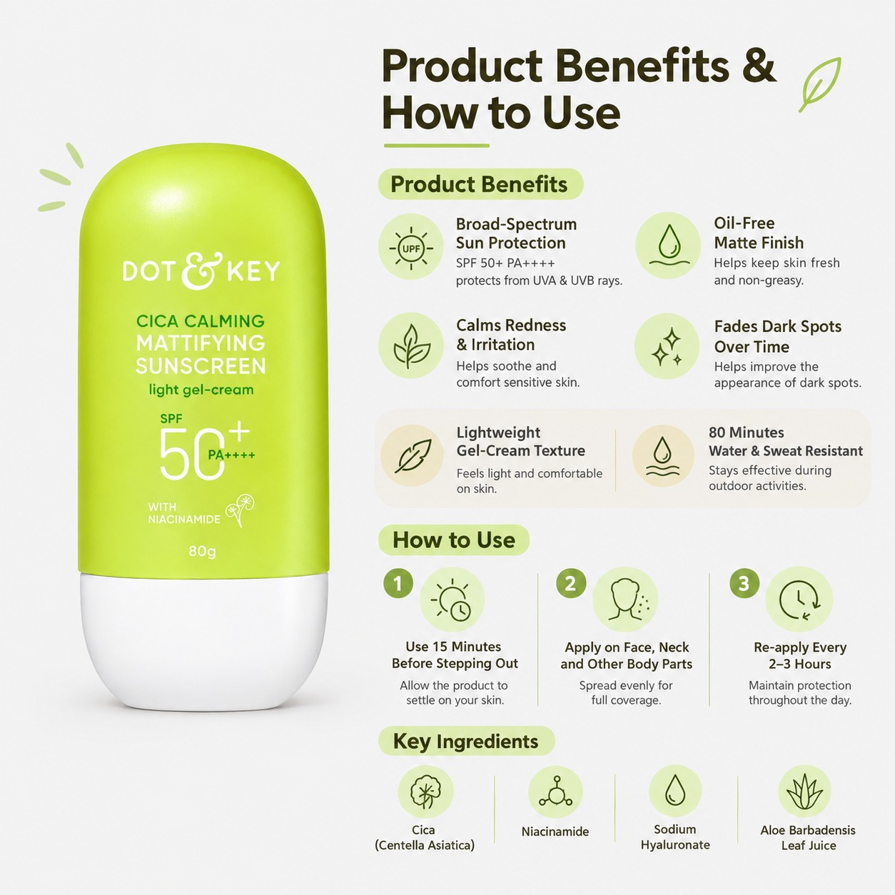 Dot & Key Mattifying Sunscreen 80g mattifying sunscreen for oily skin