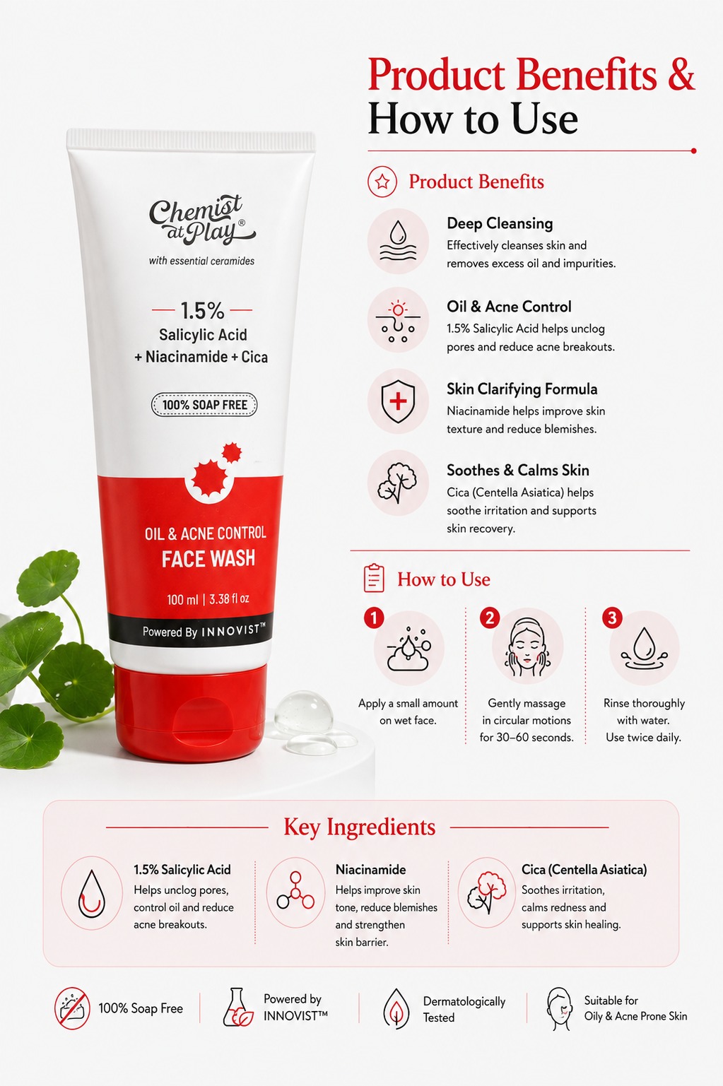 Chemist At Play 1.5% Salicylic Acid Face Wash 100ml
