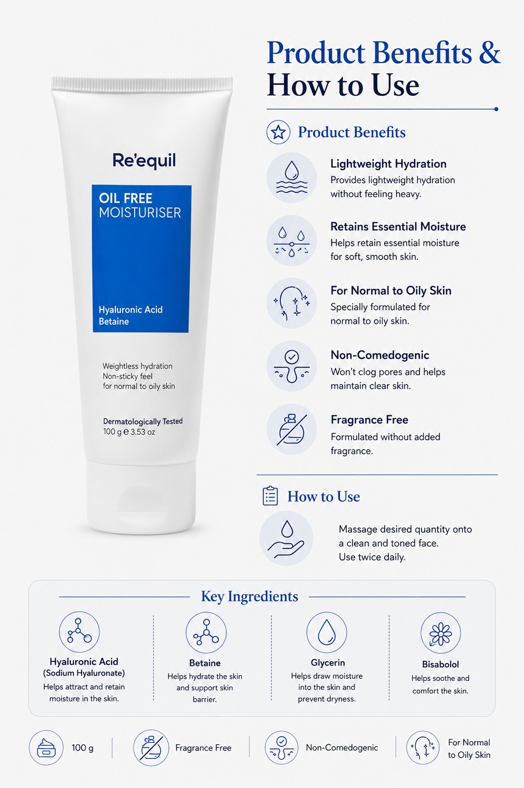 Re'equil Oil Free Moisturizer 100g