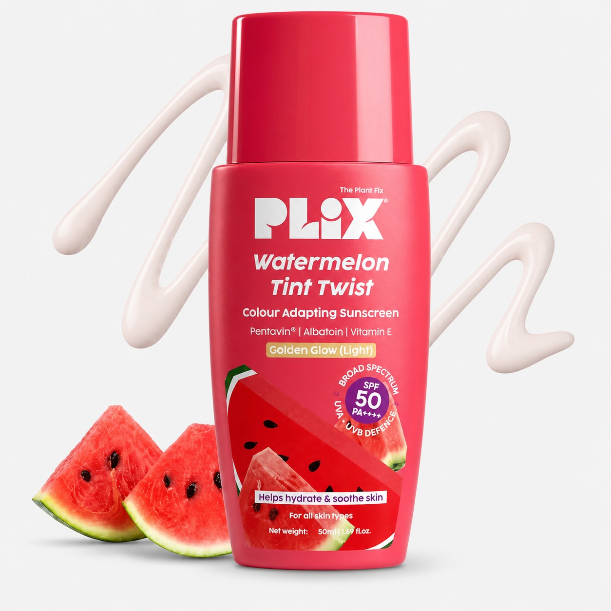 Plix Watermelon Tint Twist Sunscreen Golden Glow Light 50ml