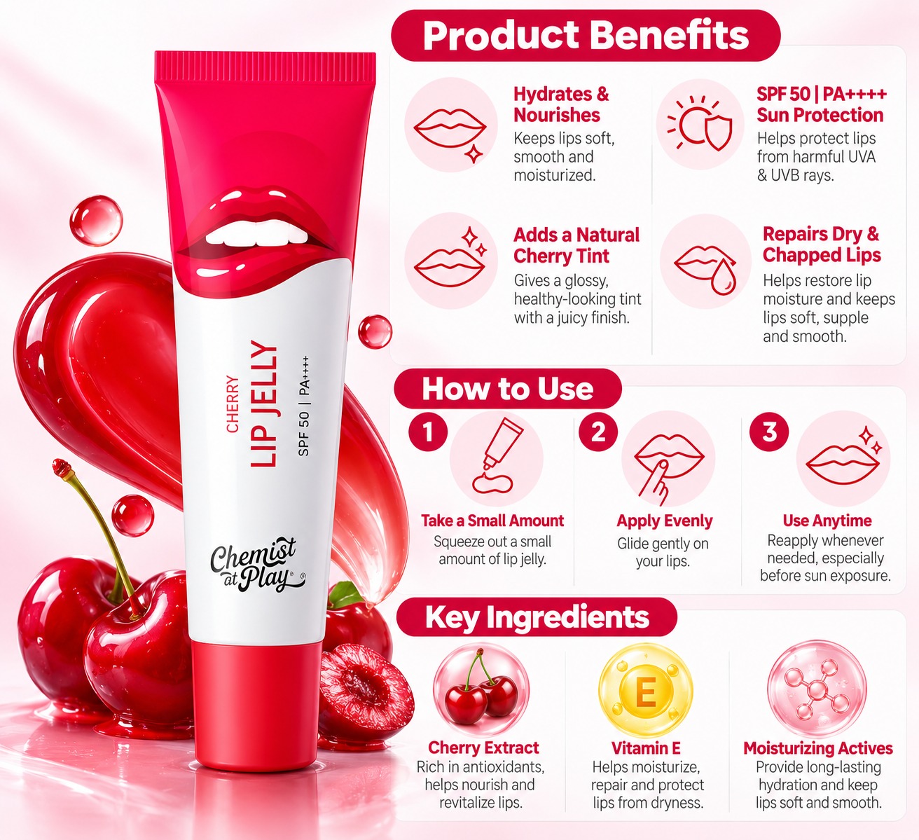 Chemist At Play Cherry Lip Jelly 10g
