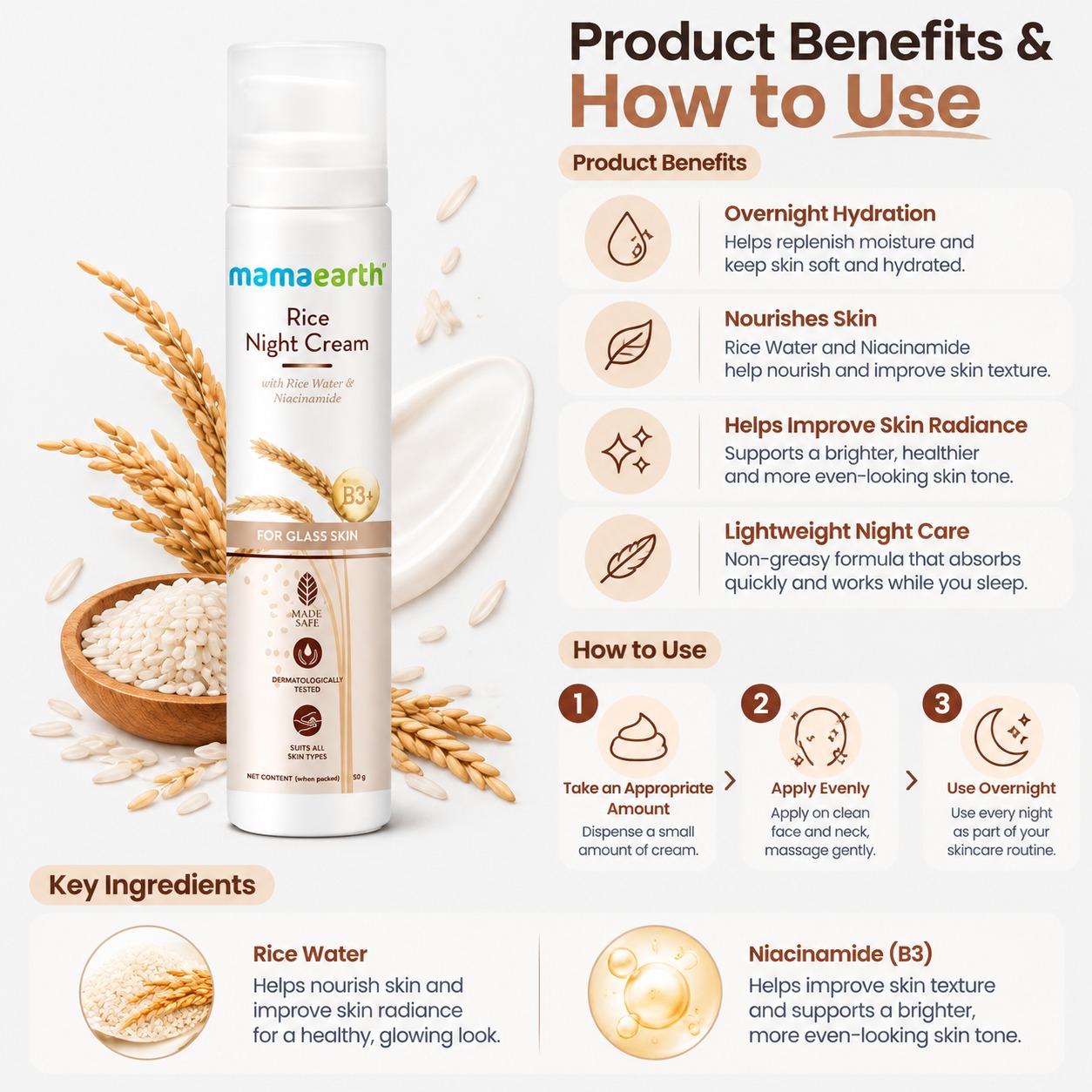 Mamaearth Rice Night Cream